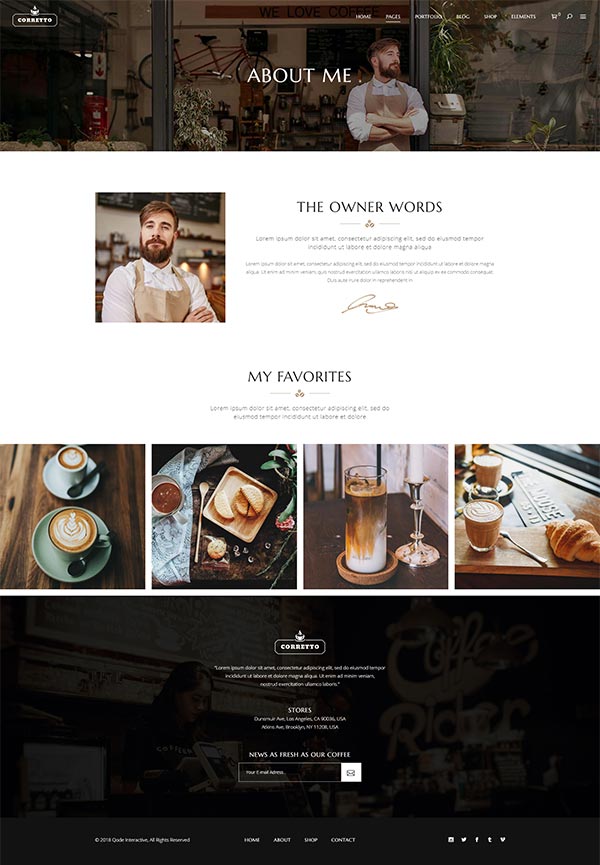 Corretto WordPress Theme