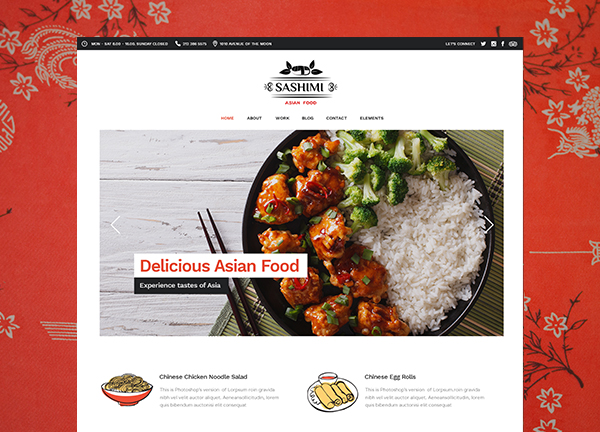 Asian Cuisine Bridge Theme Demo