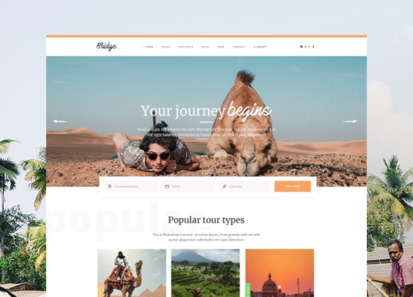 Travel Tours Bridge Theme Demo